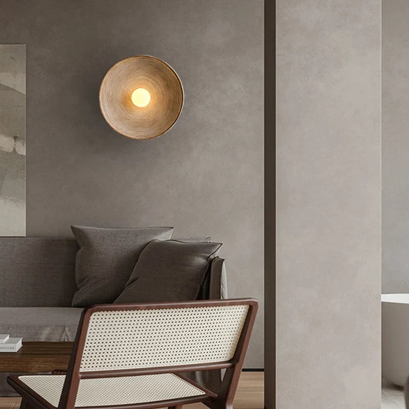 Japanese Vintage Ridge Wall Lamp – Elegant Zen-Inspired LED Wall Light for Living Room, Bedroom & Hallways