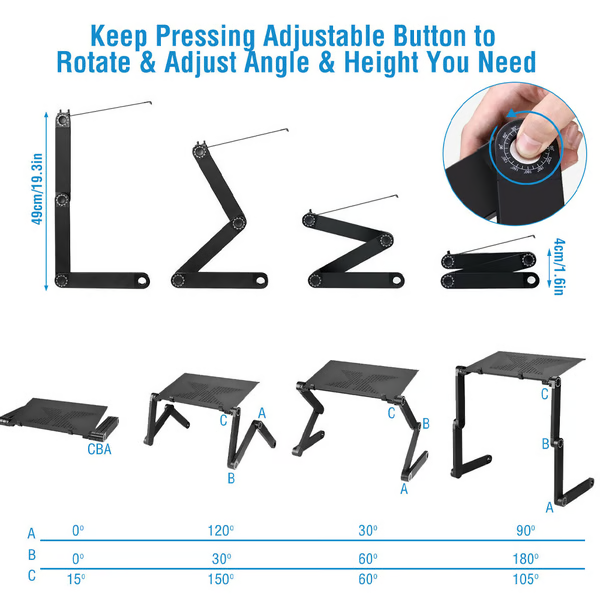 360° Ergonomic Laptop Stand – Adjustable & Portable FlexStand