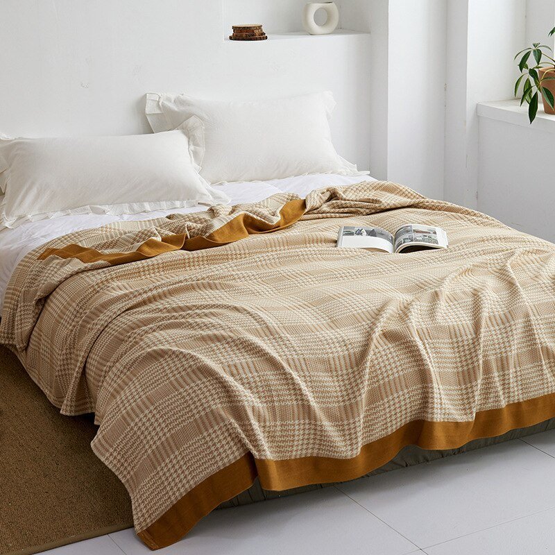 Premium Cotton Blanket with Elegant Design – Soft, Luxurious & Versatile Throw