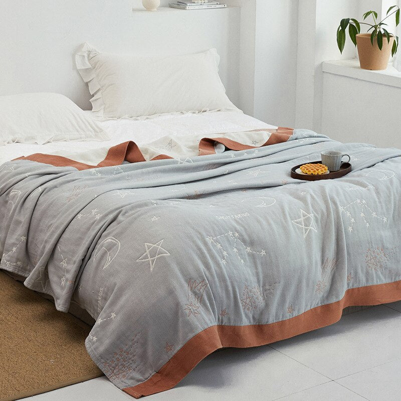 Premium Cotton Blanket with Elegant Design – Soft, Luxurious & Versatile Throw