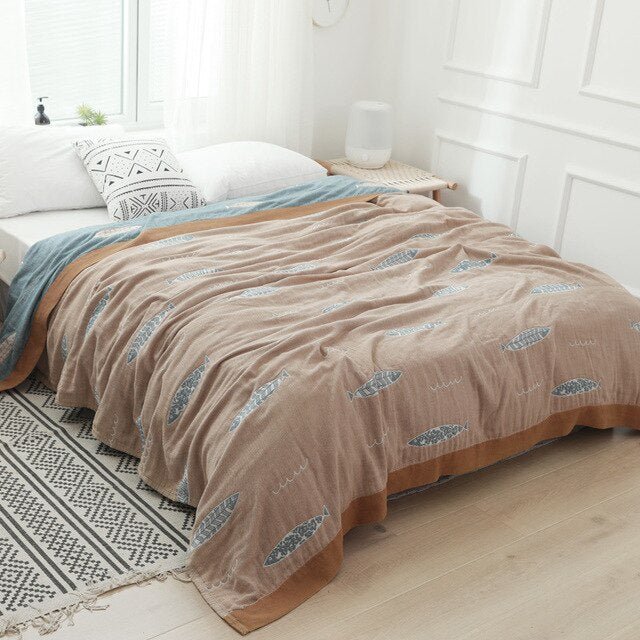 Premium Cotton Blanket with Elegant Design – Soft, Luxurious & Versatile Throw