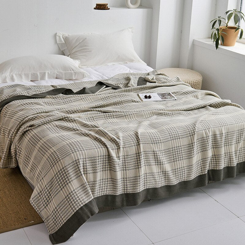 Premium Cotton Blanket with Elegant Design – Soft, Luxurious & Versatile Throw