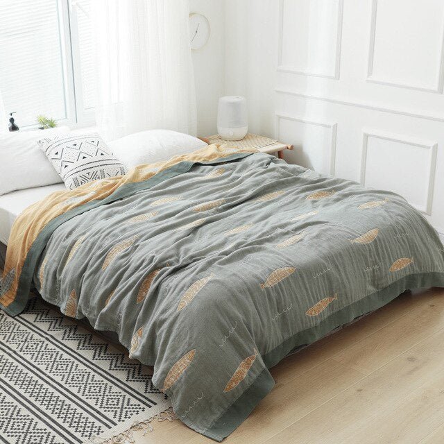 Premium Cotton Blanket with Elegant Design – Soft, Luxurious & Versatile Throw