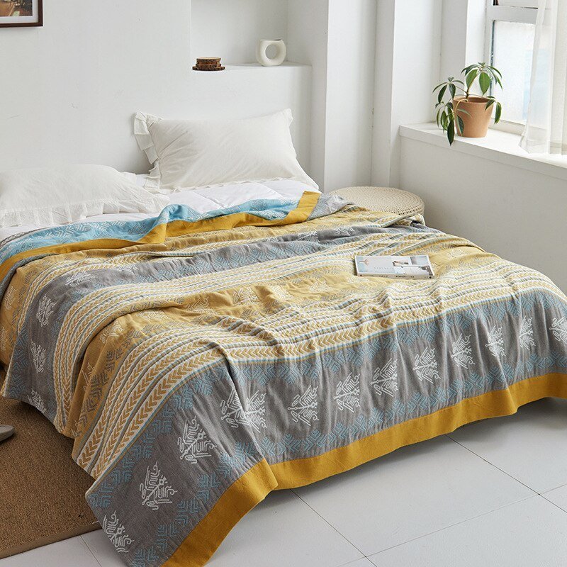 Premium Cotton Blanket with Elegant Design – Soft, Luxurious & Versatile Throw