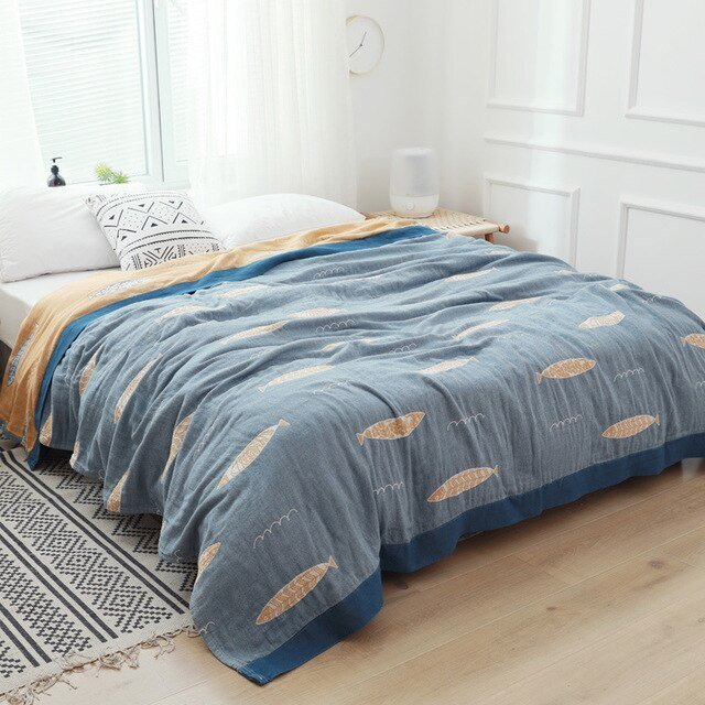 Premium Cotton Blanket with Elegant Design – Soft, Luxurious & Versatile Throw