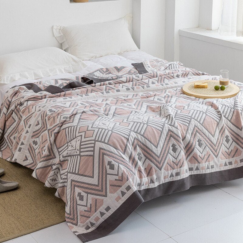 Premium Cotton Blanket with Elegant Design – Soft, Luxurious & Versatile Throw
