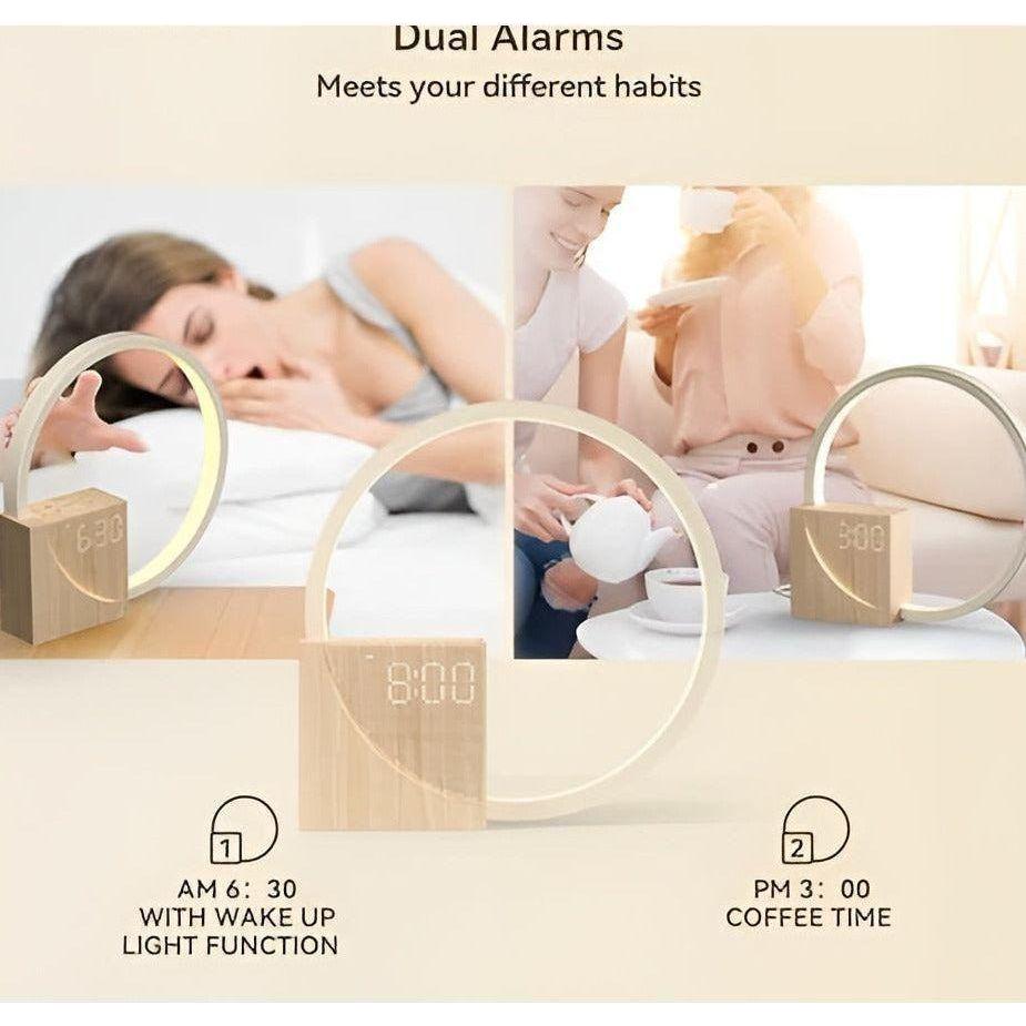 Smart Snooze – Sunrise Simulation Alarm Clock with Dimmable Touch Lamp & Soothing Sounds