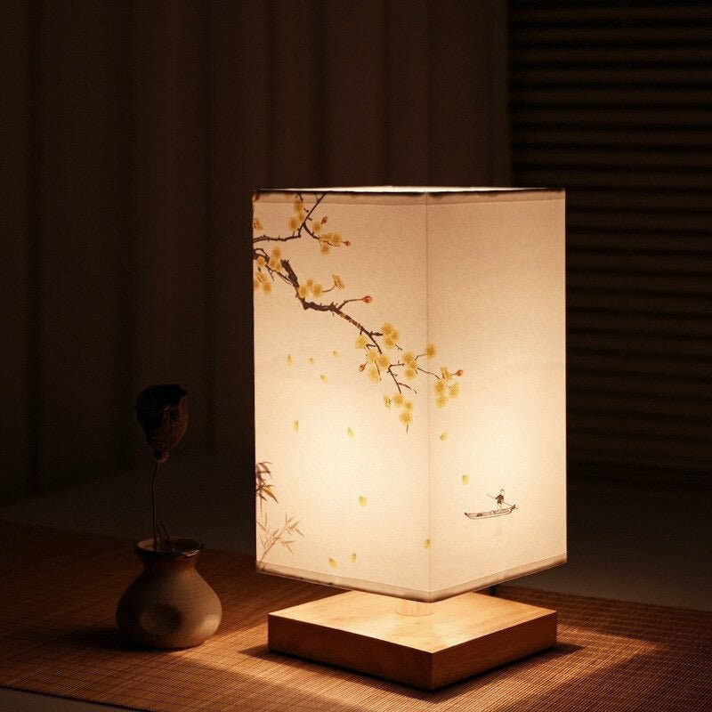 Kyomi Japanese-Scandinavian Table Lamp – Minimalist Wooden Accent Light