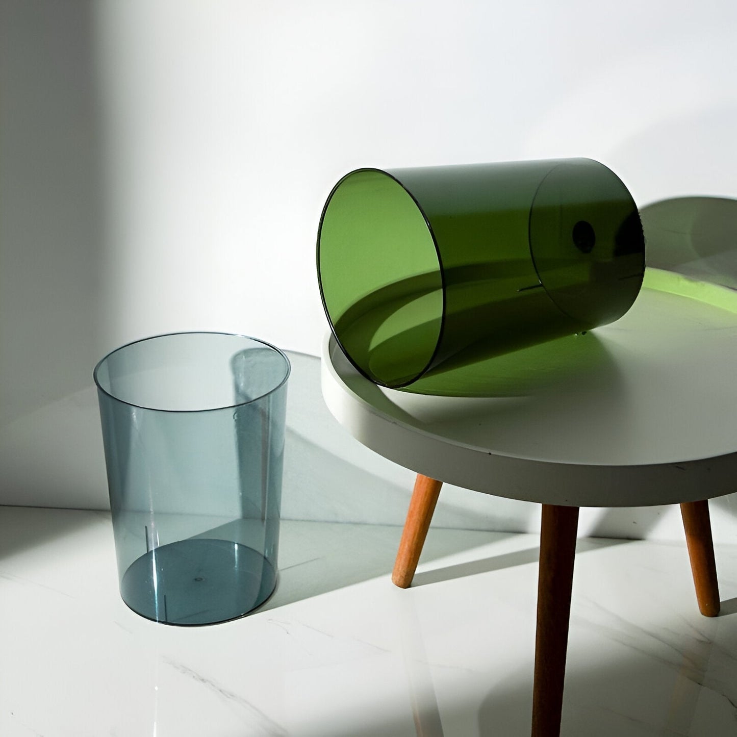 Transparent Modern Trash Can – Stylish Clear Waste Bin for Home & Office