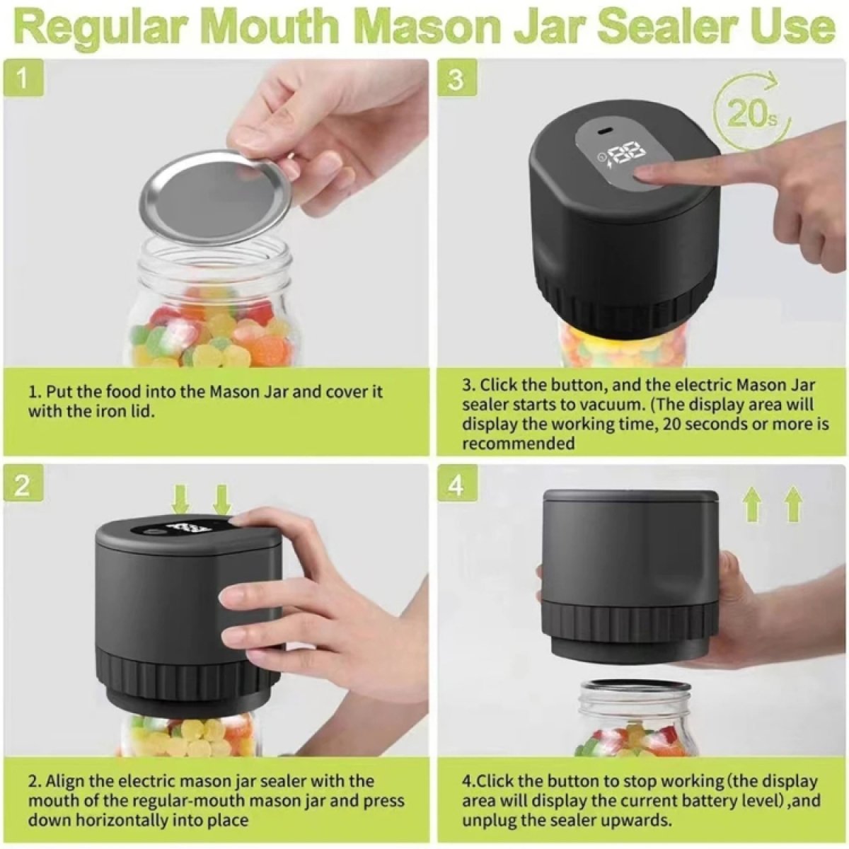 Electric Mason Jar Vacuum Sealer Kit