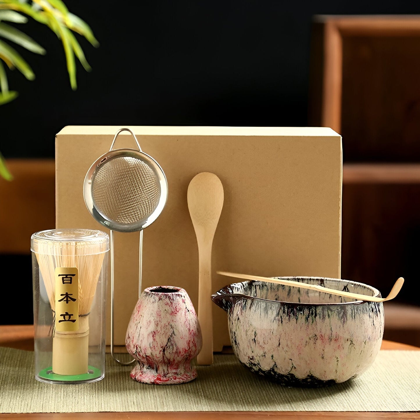 Traditional Matcha Tea Set – 6-Piece Authentic Japanese Matcha Kit – Premium Bamboo & Ceramic