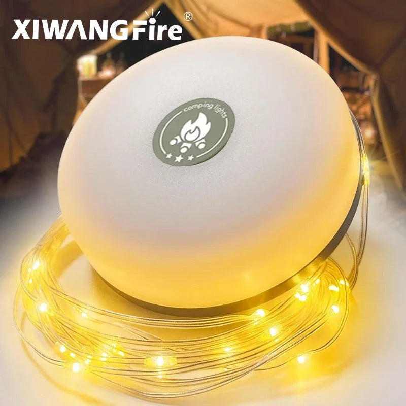 CampBeam LED Outdoor String Lights – Rechargeable Waterproof Lights with Magnetic Hooks & 5 Lighting Modes