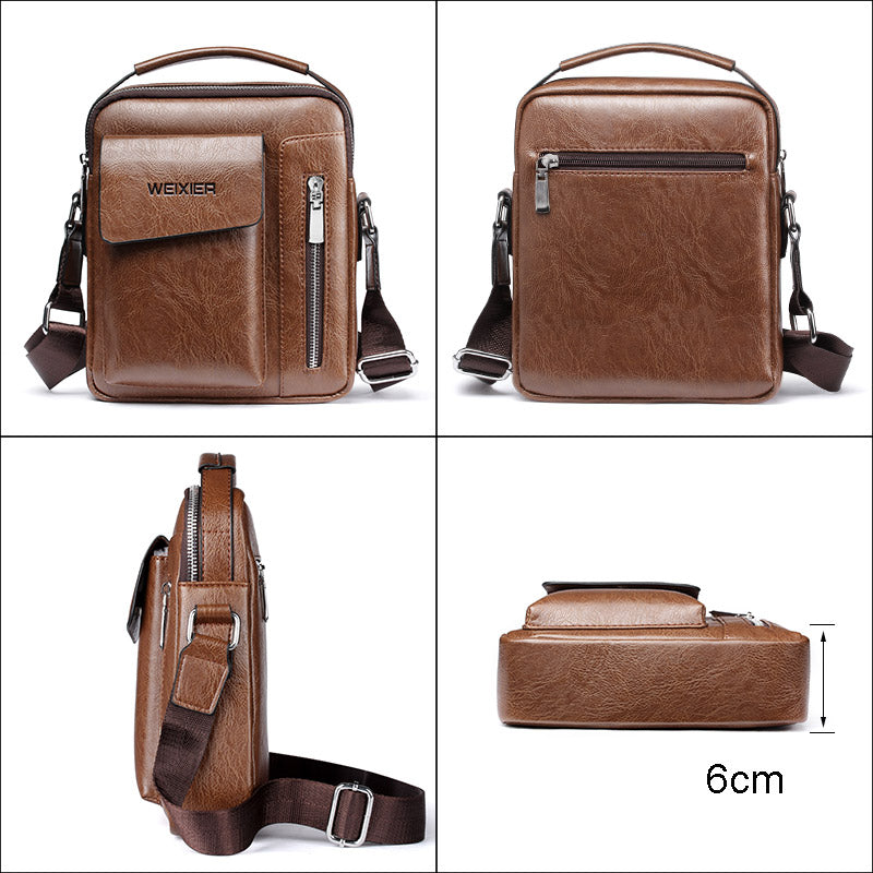 Luxury Shoulder Bag for Men – PU Leather Crossbody Satchel with Adjustable Strap