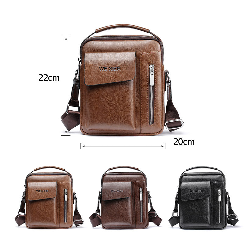 Luxury Shoulder Bag for Men – PU Leather Crossbody Satchel with Adjustable Strap