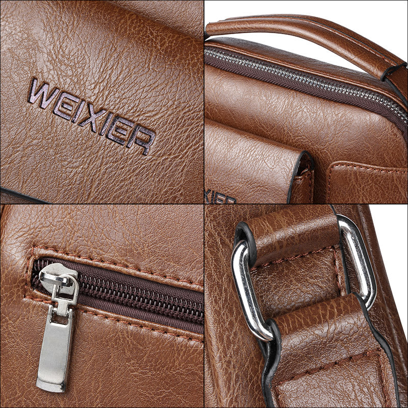 Luxury Shoulder Bag for Men – PU Leather Crossbody Satchel with Adjustable Strap