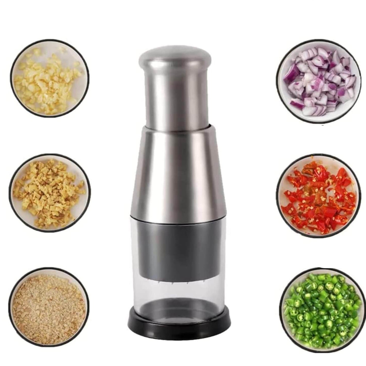 ChefChop Pro – Manual Stainless Steel Vegetable Chopper for Fast, Safe & Efficient Food Prep