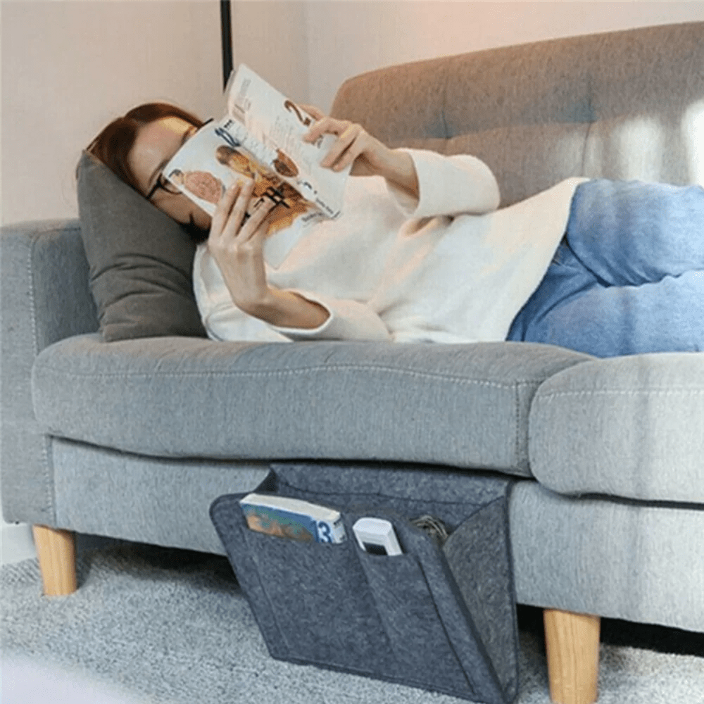 Elegant Bedside Caddy – Durable Felt Nightstand Organiser | Stylish & Practical Storage Solution