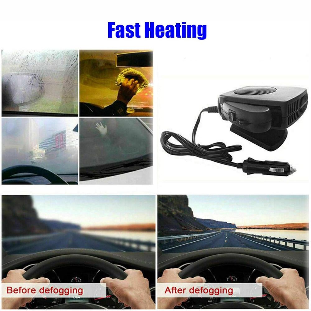 TurboHeat | 12V Car Heater – 150W/300W Ceramic Fan Heater, Portable Car Defroster & Warmer