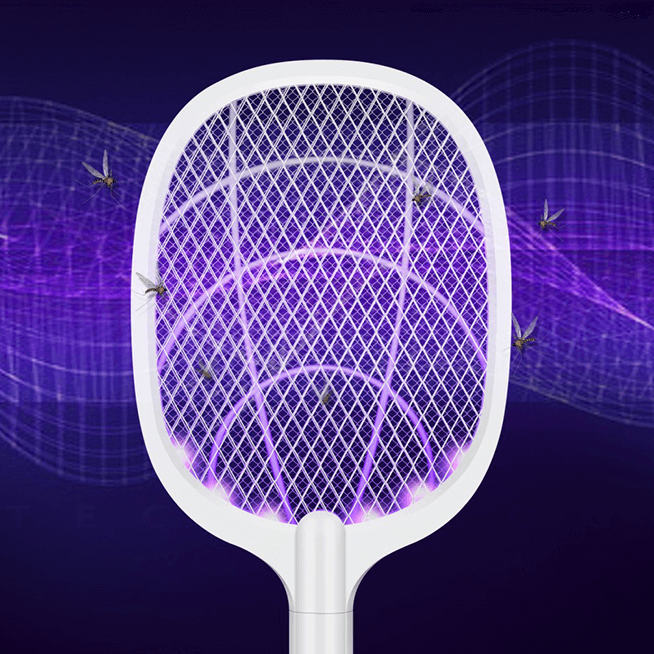 Electric Mosquito Swatter Racket – USB Rechargeable Bug Zapper with LED Lure Technology