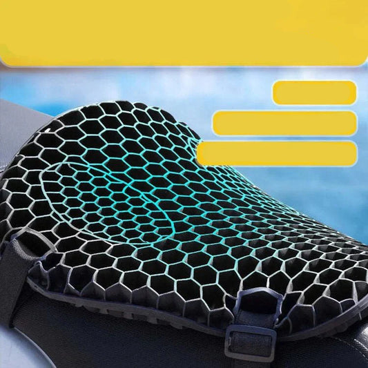 HoneyRide – 3D Honeycomb Shock-Relief Motorcycle Seat Cushion