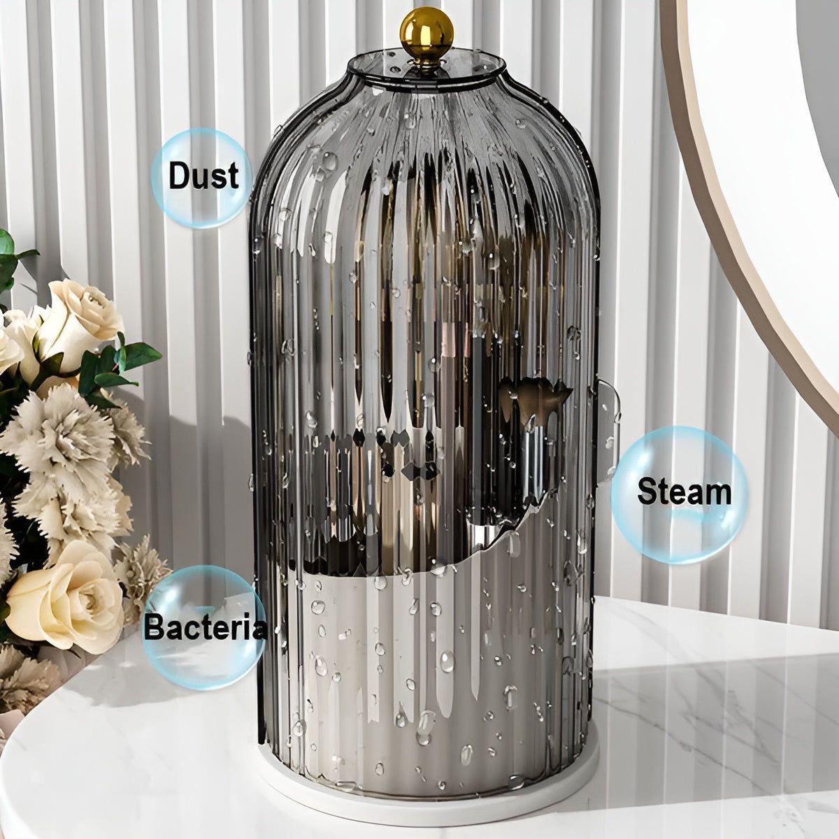 Beauty SpinMate – 360° Rotating Makeup Brush Holder & Cosmetic Organiser with Dustproof Lid