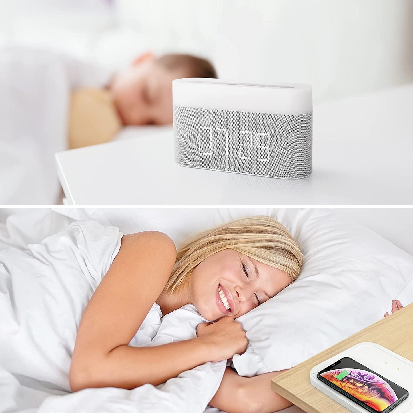 3-in-1 Wireless Charger, LED Lamp & Digital Alarm Clock | Fast Charging Dock