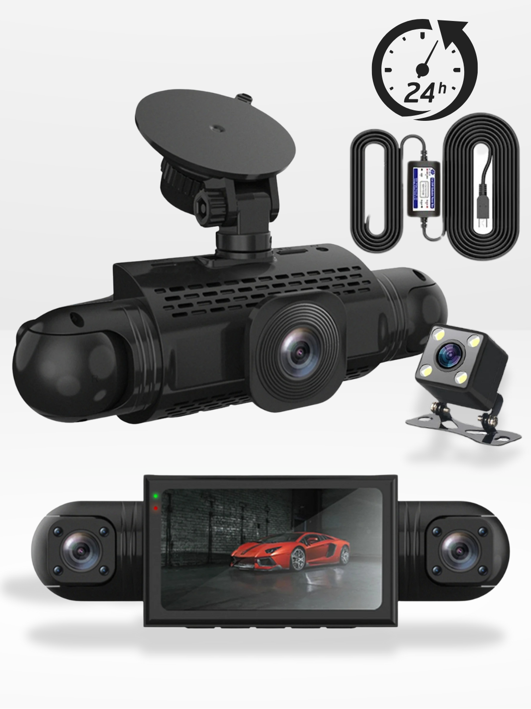 360° Car Dashcam | DashGard Pro CX360 | Full HD Driving Recorder with Night Vision & Parking Monitor
