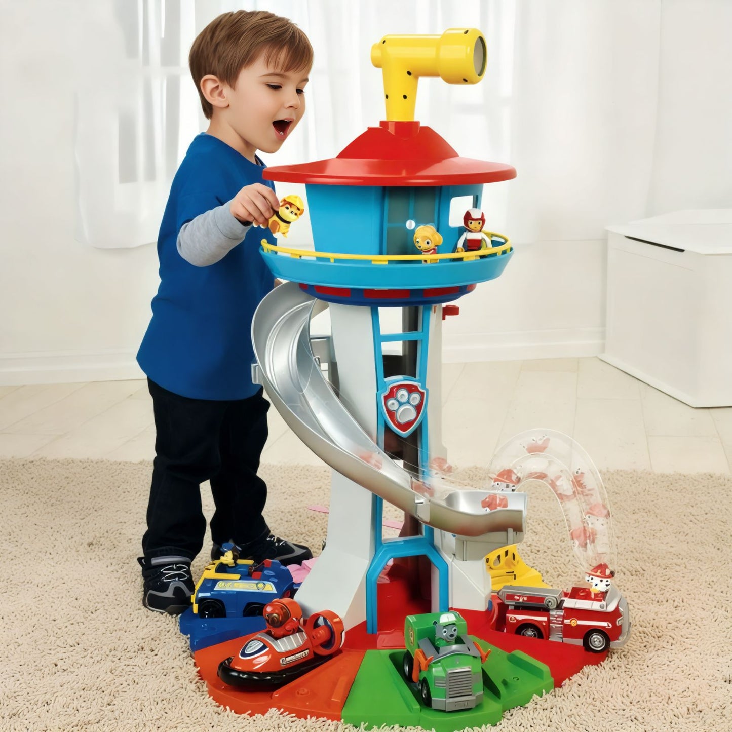 Paw Patrol Play Tower Set – Durable Kids Toy with Track & Vehicles – 52cm Tall