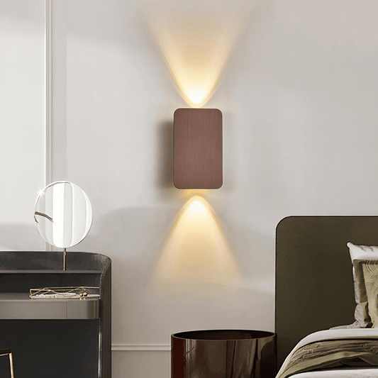 Radiara – Minimalist Wooden LED Wall Light with Adjustable Lighting
