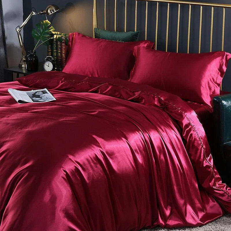 Elegant Satin Silk Bedding Set - Luxurious Comfort for Every Night