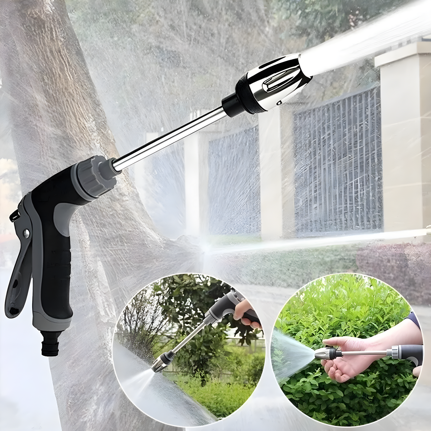 AquaBlitz High-Pressure Spray Gun – Universal Hose Attachment for Powerful Cleaning