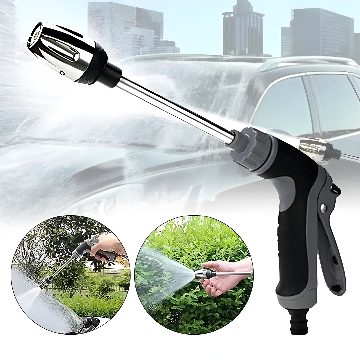 AquaBlitz High-Pressure Spray Gun – Universal Hose Attachment for Powerful Cleaning