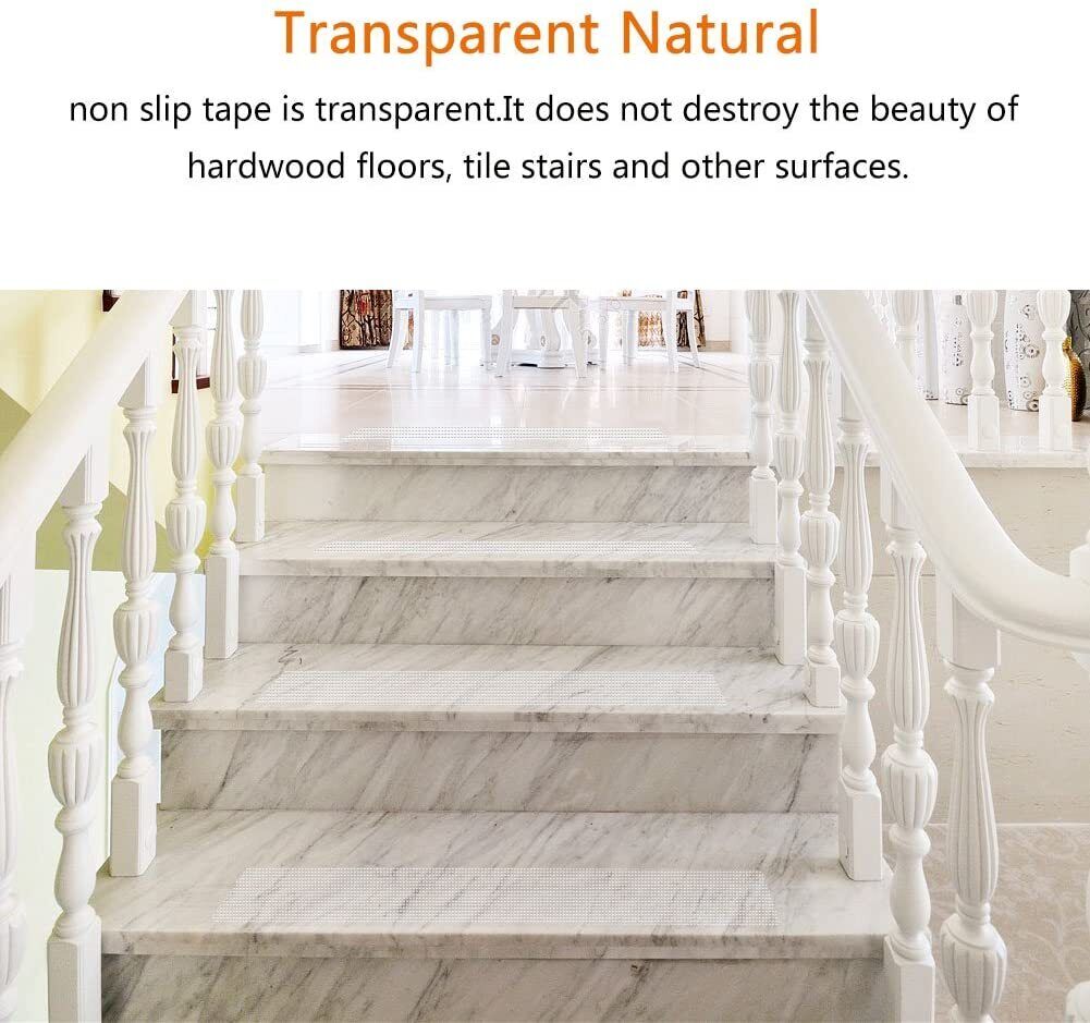 Clear Non-Slip Stair Tread Strips – Indoor Safety Grip Tape for Steps