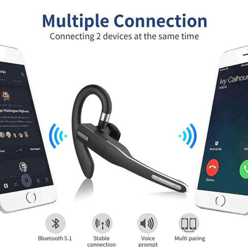 RoadMic Pro – Wireless Bluetooth 5.1 Headset with Dual Mic & Noise Cancellation for Calls and Work