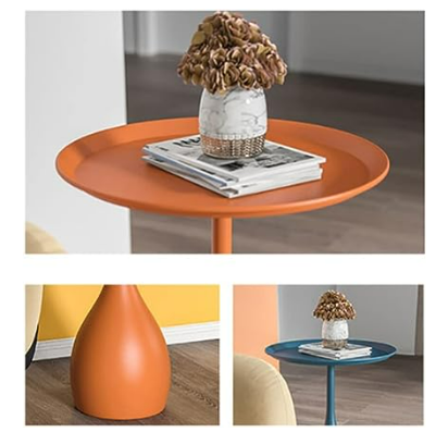 Round Metal Pedestal Side Table – Medieval Style Accent Table with Modern Twist