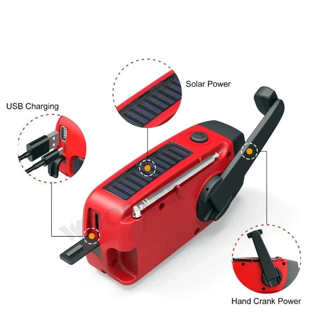All-in-One Emergency Radio with Solar Power & Power Bank – Be Prepared Anytime, Anywhere