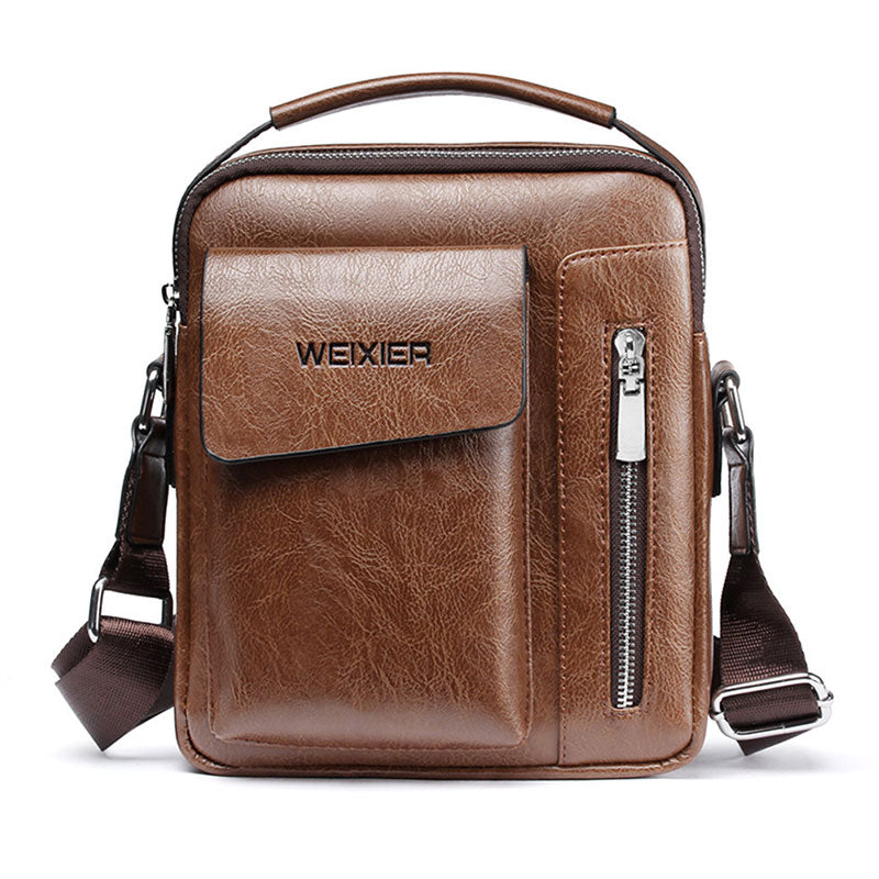 Luxury Shoulder Bag for Men – PU Leather Crossbody Satchel with Adjustable Strap