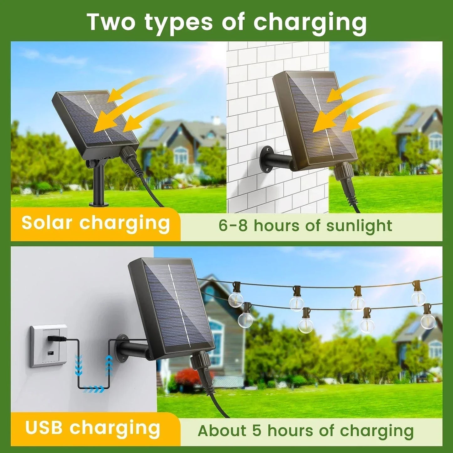 Solar String Lights 20m – Waterproof Outdoor LED Fairy Lights with Remote Control