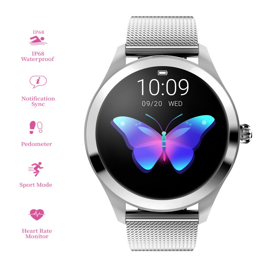 Smart Gold Women’s Smartwatch – Elegant Stainless Steel Design with Activity Tracking & Notifications