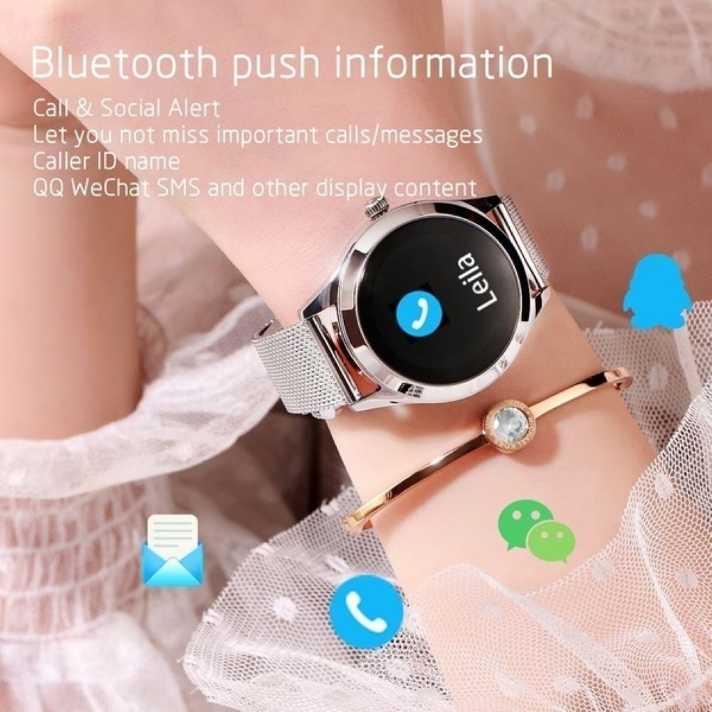 Smart Gold Women’s Smartwatch – Elegant Stainless Steel Design with Activity Tracking & Notifications