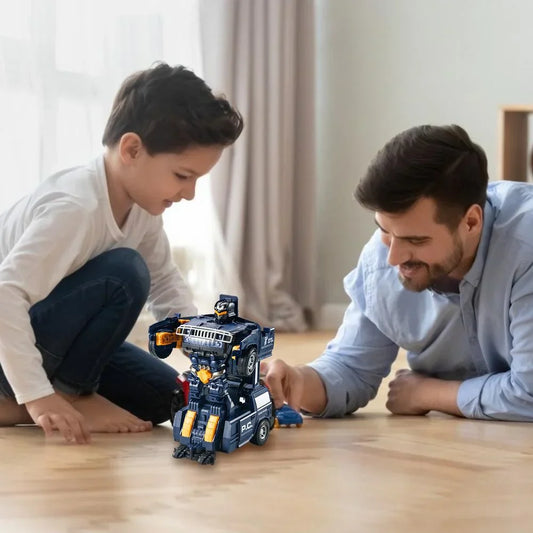 Transforming Robot Car | 2-in-1 Police Car & Robot Toy with Lights and Sound
