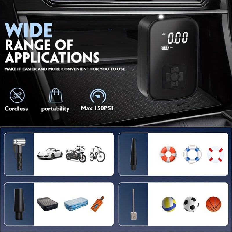 AirPump Pro – Portable Air Compressor with Digital Display & LED Light