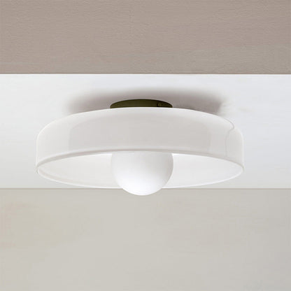 Modern Round Glass Ceiling Light – Elegant Flush Mount Fixture for Kitchen & Living Spaces