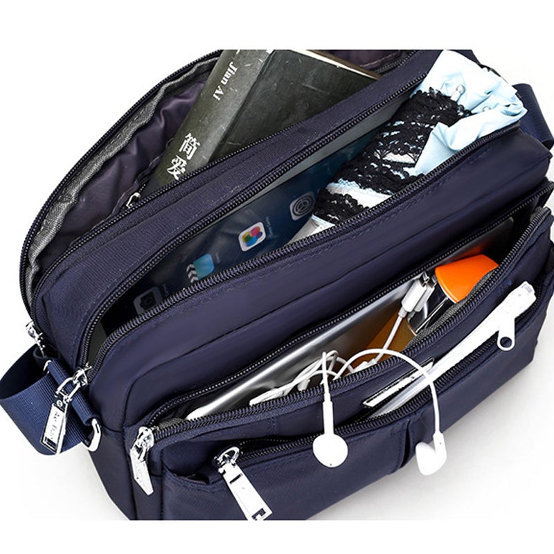 Waterproof Multi-Pocket Shoulder Messenger Bag for Everyday Use