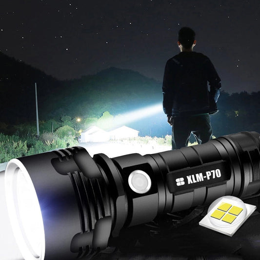 High-Power Waterproof LED Flashlight | 30,000–50,000 Lumens Rechargeable Torch
