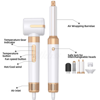 7-in-1 Airwrap Hair Styler | Multi-Functional Styling Tool for Curls, Waves & Straightening