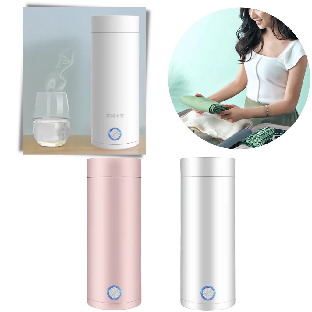 Portable Water Boiler 400ml – Compact Travel Kettle with Intelligent Temperature Control & Double Insulation