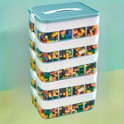 Stackable Storage Organizer Box with Lid – Multi-Layer Storage for Toys, Snacks & Everyday Essentials
