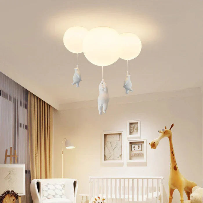 CloudBear Kids Ceiling Light – Bear & Balloon LED Pendant Lamp for Nursery and Bedroom Decor