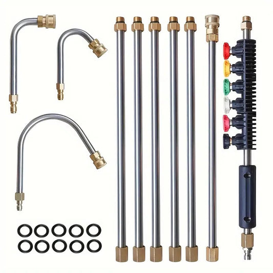 4000 PSI Telescoping Pressure Washer Wand Kit for Easy Gutter, Roof, and Wall Cleaning